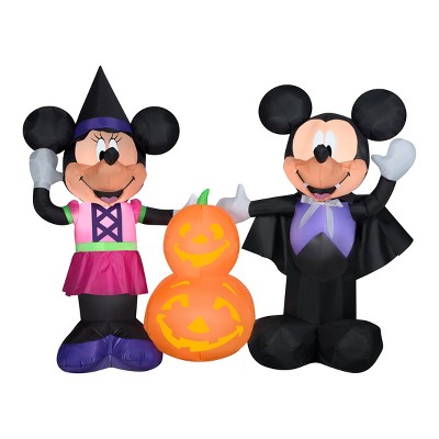 National Tree Company 5.5' Disney Halloween Mickey & Minnie Mouse with Pumpking Inflatable Decoration