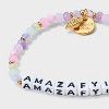 Little Words Project x Wicked "Amazafying" Beaded Bracelet - Pink/Purple/Pearl - 4 of 4