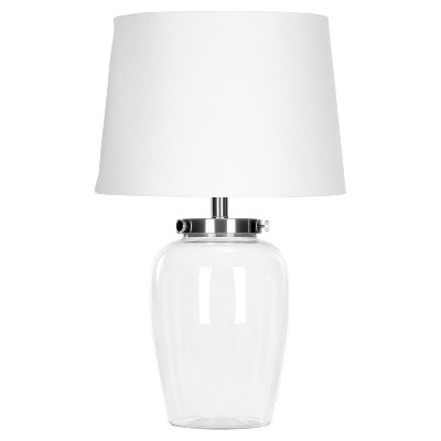 22.5" Evan Fillable Glass Table Lamp Clear (Includes CFL Light Bulb) - Safavieh
