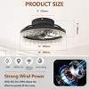 Smart Flush Mount Ceiling Fan Light Integrated LED Chandelier Remote Control & Timer Dimmable Lighting for Bedroom, Living Room-The Pop Home - 3 of 4