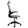 Modern High-Back Mesh Executive Office Chair with Headrest and Flip-Up Arms, Silver Grey - 3 of 4