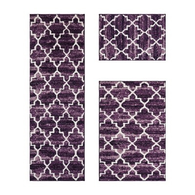Savio Collection 100% Micro Polyester 3 Piece Bath Rug Set - Better Trends
