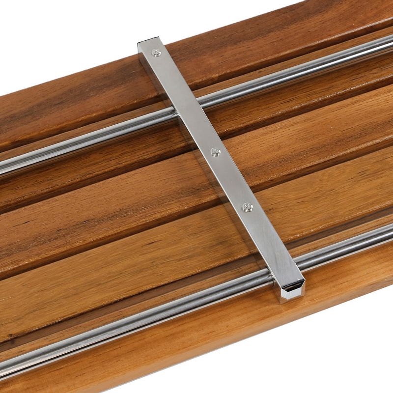Home Aesthetics 36" ADA Compliant Shower Seat Teak Wood Folding Bench Wall Mounted Coated Modern, 5 of 8