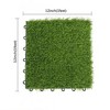 NAYSAYE Interlocking Artificial Grass Tiles 12" x 12" Set 54 PCS Fake Turf Carpet for Patio Balcony Deck and Backyard Decor, Green - 2 of 4