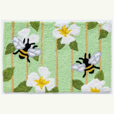 Jellybean Honey Bees Washable Doormat – 20" x 30" Indoor/Outdoor, Cheerful Bee-Themed Accent Mat for Porch, Patio, or Entryway