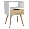Vynxaria 1-Drawer Nightstand - Premium Top 20.9 inches, Open Shelf, Four-Leg Design, Functional Storage Design - 3 of 4