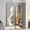 Lirago Metal Flat Mirror Full Length Mirror Leaning Mirror 71*31 Gold - 4 of 4