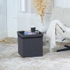 FurnitureR Storage Ottoman, Cube Small Folding Ottoman Footrest Stool for Living Room Bedroom, Padded Footstool Storage Ottoman, 15 Inches, Grey - 4 of 4