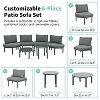 Sapphtopaz Patio Furniture Set Rattan Half Moon Sectional Outdoor Chairs with Cushions and Coffee Tables Sofa Set for Garden, Backyard - 4 of 4