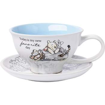 Silver Buffalo Disney Alice in Wonderland Stacked Tea Cups Ceramic 20-ounces 3D Sculpted Mug, Black