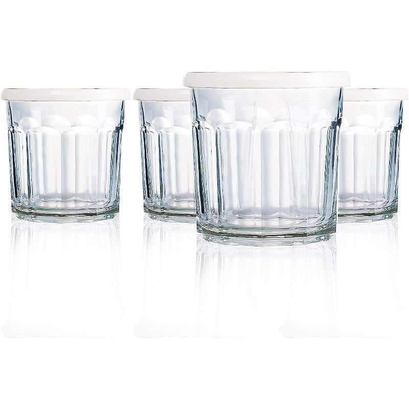 Luminarc Arc International Working Storage Jar/Dof Glass with White Lid 14-Ounce Set of 4 (H6812), 1 of 7