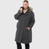 Alpine Swiss Women's Wool Blend Long Trench Coat with Removable Fur Hood and Belt - Regular & Plus Sizes - 2 of 4