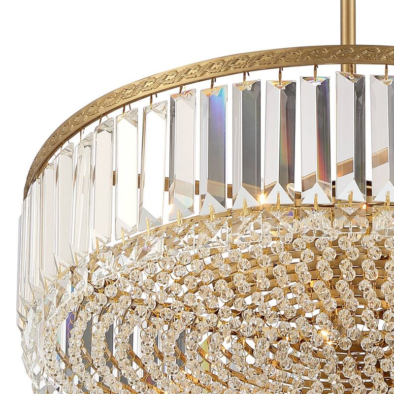 Stiffel Soft Gold Drum Pendant Chandelier 20 1/4" Wide Modern Clear Crystal 5-Light Fixture for Dining Room House Foyer Entryway, 3 of 9