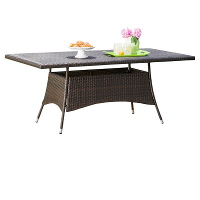 Corsica Rectangle Wicker Dining Table Multi Brown Christopher Knight Home Target