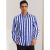Lars Amadeus Men's Casual Striped Long Sleeves Button Down Shirts - 2 of 4