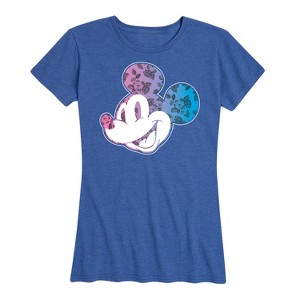 Women's - Disney - Floral Gradient Mickey Short Sleeve Graphic T-Shirt - 1 of 4