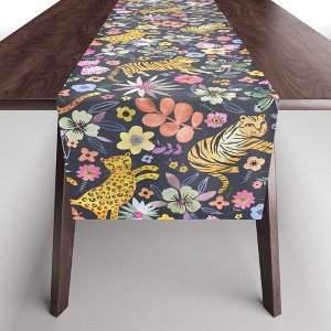 Ninola Design Spring Tigers Jungle Black Table Runner - Deny Designs - 1 of 3