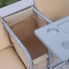 Okak 2-Seater Porch Swing with Canopy,Outdoor Patio Swing Chair with Pivot Storage,Cup Holders,Outdoor Swing with Stand for Patio, Backyard - 4 of 4