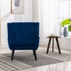 CAVINAS Modern Ergonomics Accent Chair, Soft Linen Material Living Room Chair with Black Legs and Backrest - 2 of 4