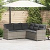vidaXL L-Shaped Rattan sectional Sofa - Outdoor Patio Couch with Anthracite Cushions, UV & Water-Resistant, Gray Steel Frame, 72.4"x72.4" - 2 of 4