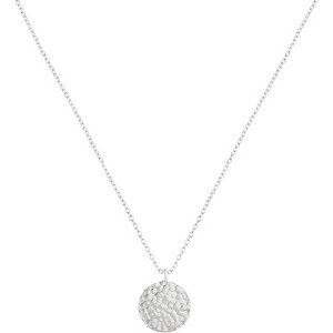 Circle CZ Pendant Necklace 14K Gold Plated Twist Rope Chain Jewelry - 1 of 4