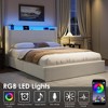 Full Size Boucle Bed Frame with Storage Headboard, Charging Station and LED Lights - 4 of 4