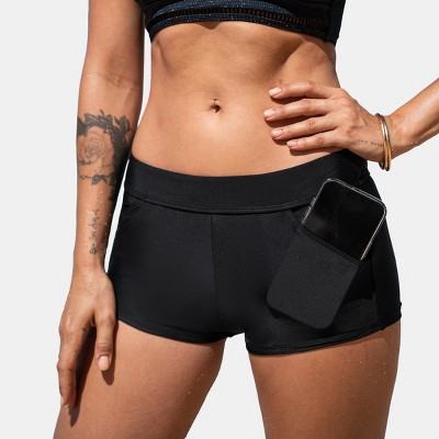 Women's High-Waisted Functional Pockets Beach Swim Shorts - Cupshe