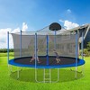 14FT Trampoline for Adults & Kids with Basketball Hoop, Outdoor Trampolines w/Ladder and Safety Enclosure Net - 2 of 4