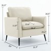 Kumasinova Set of 2 Accent Chair,Upholstered Single Sofa Armchair with Padded Cushion,Lounge Side Chair for Living Room,Balcony,Bedroom - 3 of 4
