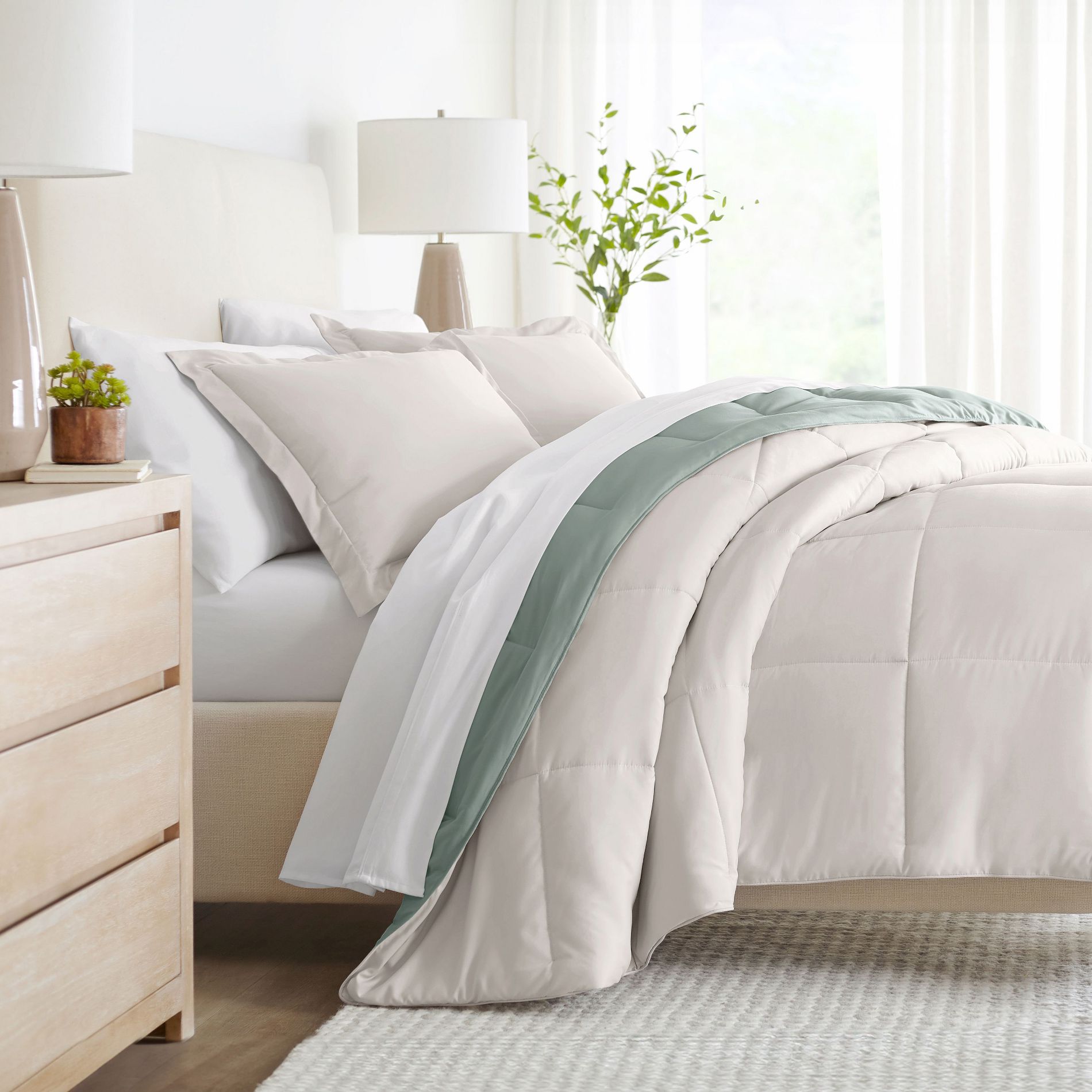 Reversible Comforter and Shams Set, Ultra Soft, Easy Care, Puffy Comforter Set  - Becky Cameron