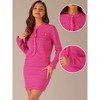 INSPIRE CHIC Women's Stretch Short Sweater Jacket and Vintage Skirt Sets 2 Piece Suit - 2 of 4