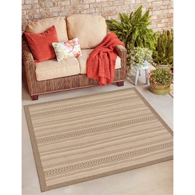 Unique Loom Outdoor Border Lines Border Woven Area Rug