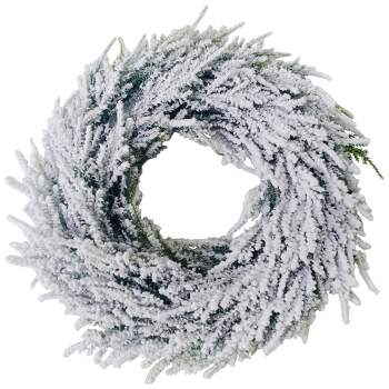Northlight Heavily Flocked Pine Artificial Christmas Wreath - 11.75" - Unlit
