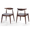 PAGED Mid-century Dining Chairs Set of 2, Wood Living Room Chair with Cushioned Seat, 18.75" Accent Chair for Dining Room, Kitchen - 4 of 4