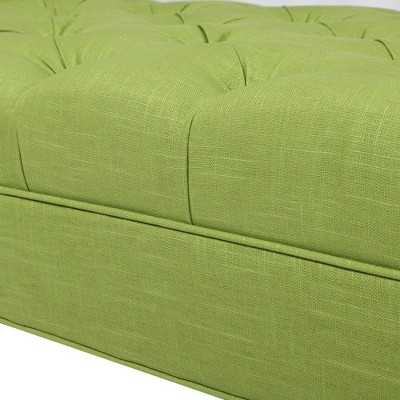Lewis Bright Chartreuse Fabric Bolster Arm Bench