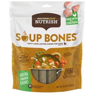 Rachael Ray Nutrish Soup Bones Real Chicken & Vegetable Chewy Dog Treats  - 23.1oz/11ct - 1 of 4