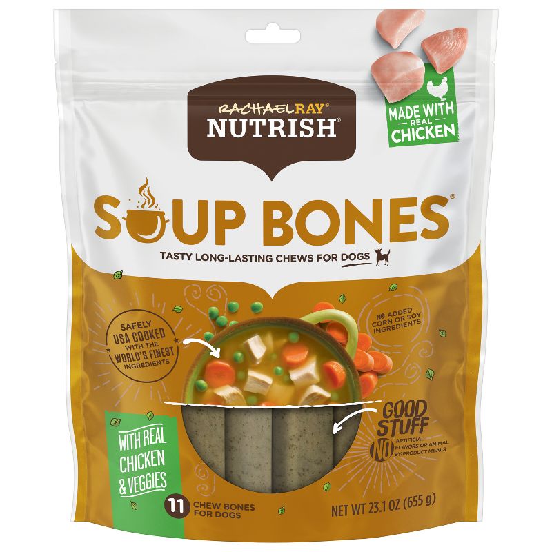 Rachael Ray Nutrish Soup Bones Dental Chewy Dog Treats Chicken &#38; Vegetable Flavor - 23.1oz, 1 of 8