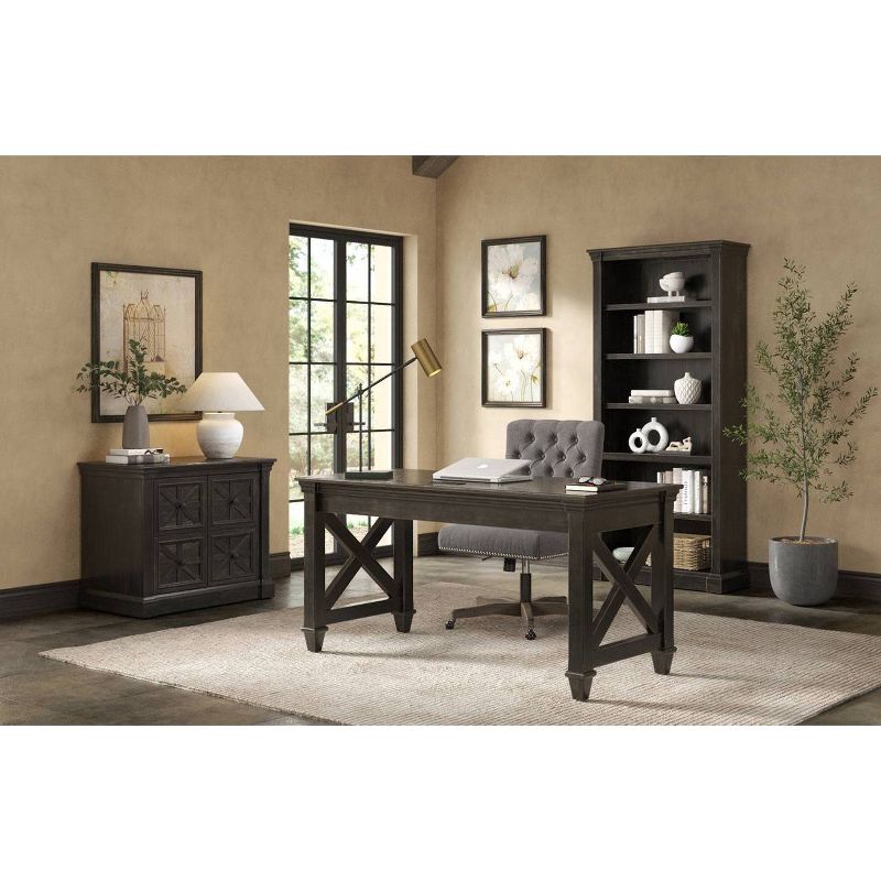 78&#34; Kingston Traditional Wood Open Bookcase Dark Brown - Martin Furniture, 6 of 7