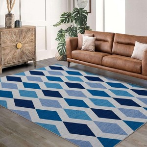 Washable Rugs Non-Slip Floral Area Rug for Living Room & Bedroom - 1 of 2