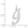 Black Bow Jewelry 14k White Gold Ella Collection Small Fancy Script Initial Pendant A-W - 4 of 4