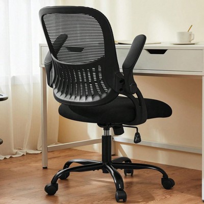 RISOKEYS Home Office Chair Ergonomic Desk Chair with Lumbar Support & Flip-Up Arms-Breathable Mesh Seat,Height Adjustable for Office,Study