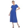 Women's Short Sleeve Asymmetrical Waist Maxi Dress - White Mark - 2 of 4