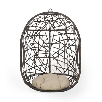 Bushnell Indoor/Outdoor Hanging Egg Wicker Chair - Brown/Tan - Christopher Knight Home