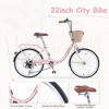 7 Speed City Bike With Basket , Steel Frame,Multiple Colors 22 Inch Girls Bicycle - 2 of 4