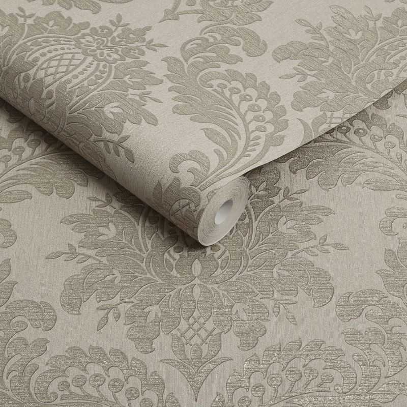 Archive Damask Taupe Wallpaper, 3 of 5