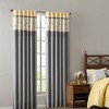 Elegant Floral Embroidered Window Panel, All Season Textured Light Filtering Curtain fits Various Room Decor, Yellow, 50x84" - 4 of 4