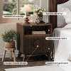 Fluted Night Stand Set of 1, Wood Nightstand End Table with 2 Drawers, Open Shelf and Feet, for Bedroom Living Room Grey - 4 of 4