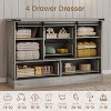 Garvee 59 Inch 4 Drawer Wood Dresser for Bedroom with Sliding Barn Doors Lacquered Engineered - 3 of 4