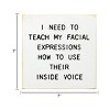 Slickblue Funny Facial Expression Wood Sign – Inside Voice Quote – 7x7 Rustic Wall Decor, Color Options - 3 of 3