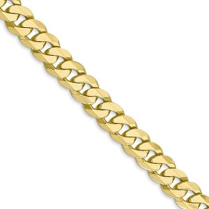 Black Bow Jewelry Men's 7.25mm 10k Yellow Gold Flat Beveled Curb Chain Necklace - 1 of 4